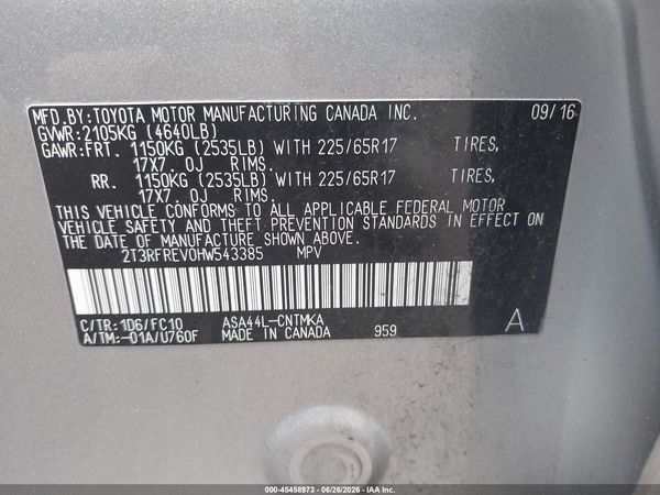 2017 TOYOTA RAV4 XLE