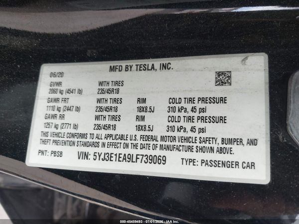 2020 TESLA MODEL 3