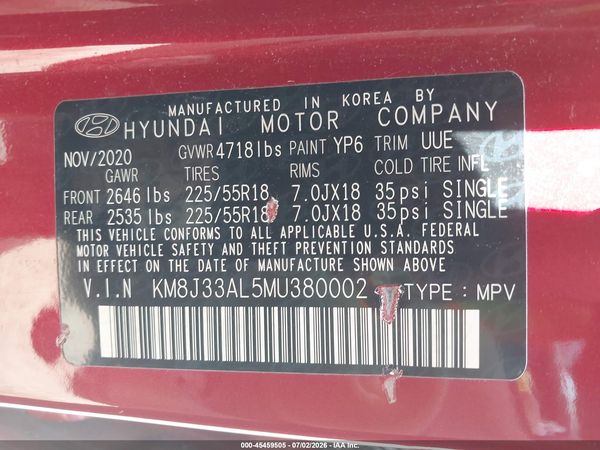 2021 HYUNDAI TUCSON SEL