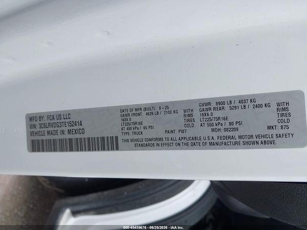 2026 RAM PROMASTER 2500 — I9