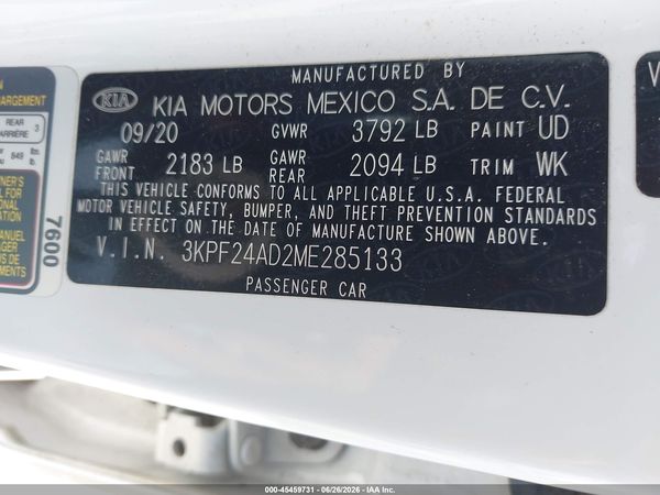 2021 KIA FORTE FE