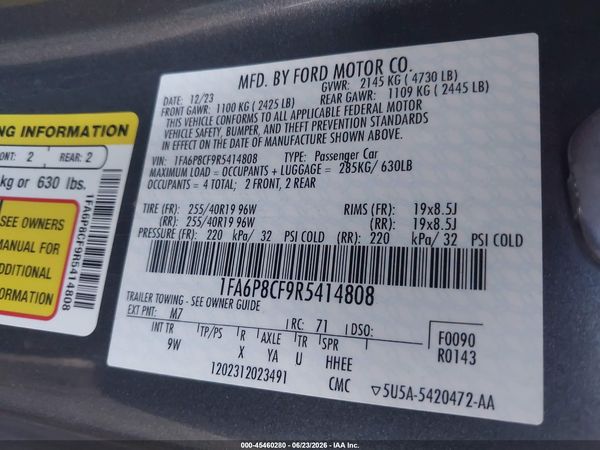 2024 FORD MUSTANG GT PREMIUM FASTBACK