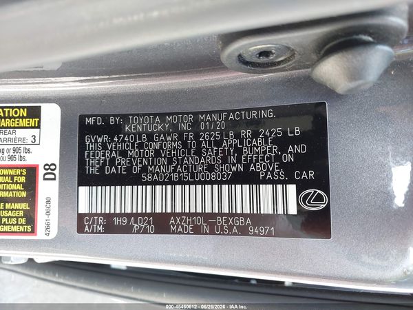 2020 LEXUS ES 300H 300h Premium