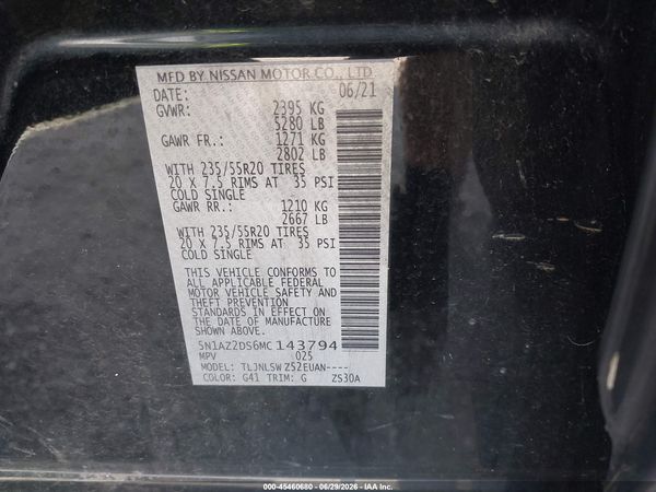 2021 NISSAN MURANO PLATINUM INTELLIGENT AWD