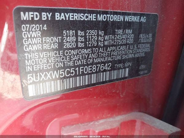 2015 BMW X4 XDRIVE35I — I9