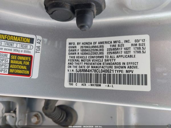 2012 HONDA CR-V EX-L
