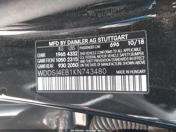 2019 MERCEDES-BENZ CLA 250 CLA250