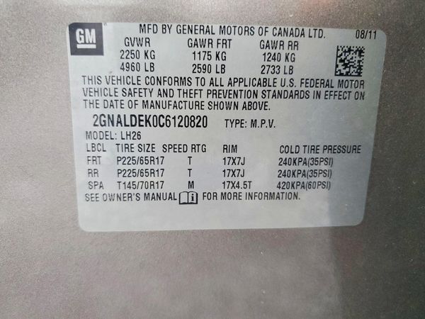 2012 CHEVROLET EQUINOX