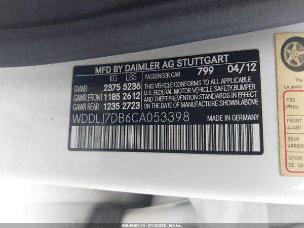 2012 MERCEDES-BENZ CLS 550 CLS550