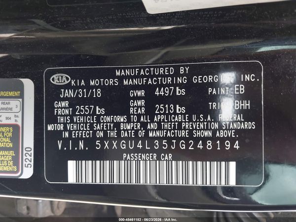 2018 KIA OPTIMA EX