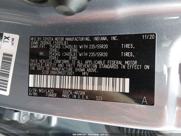 2021 TOYOTA HIGHLANDER PLATINUM