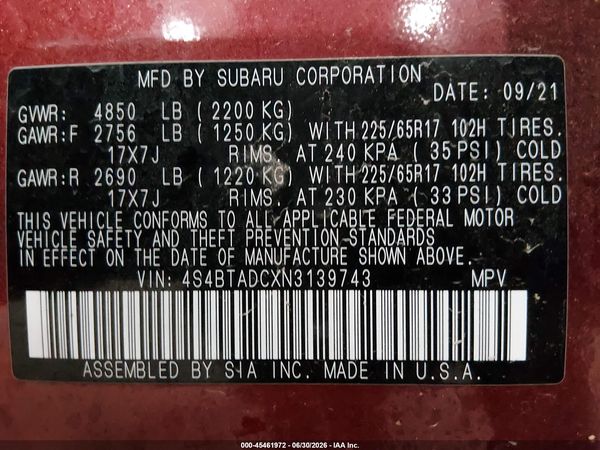 2022 SUBARU OUTBACK PREMIUM