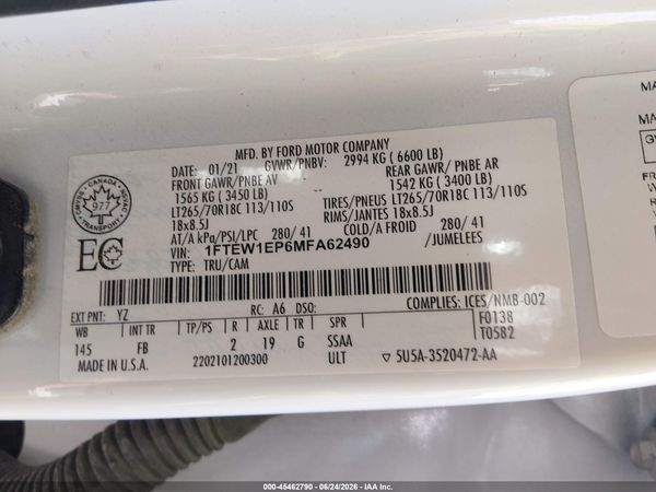 2021 FORD F-150 LARIAT/XL/XLT