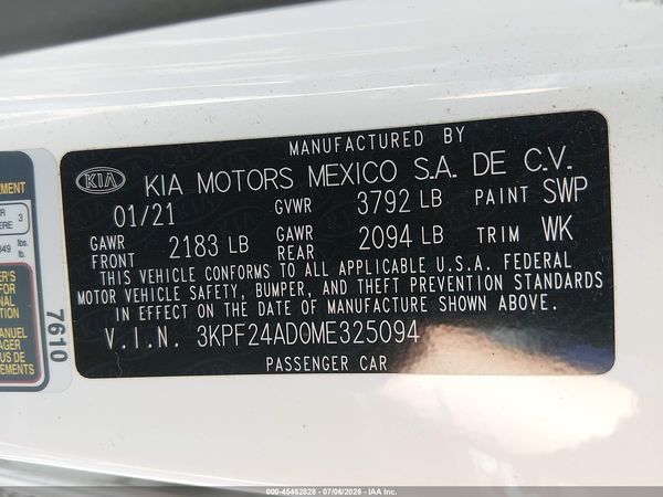 2021 KIA FORTE LXS