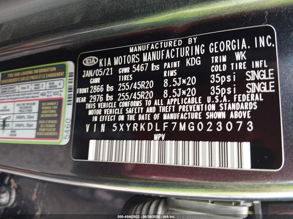 2021 KIA SORENTO SX