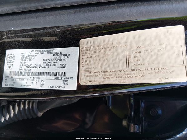 2020 FORD F-150 LARIAT/XL/XLT