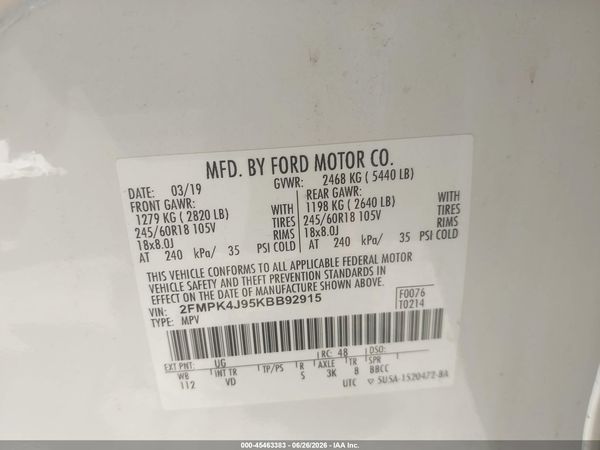 2019 FORD EDGE SEL