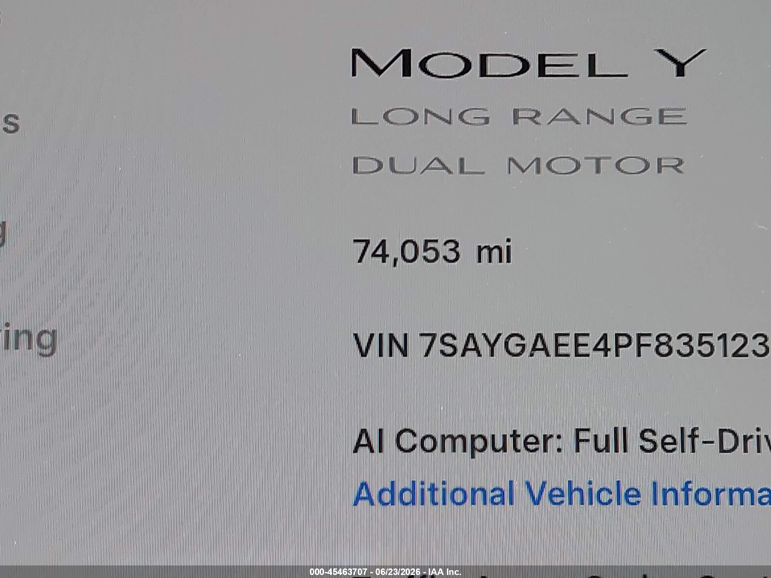 2023 TESLA MODEL Y