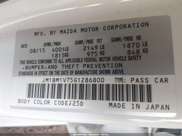 2016 MAZDA MAZDA3 I TOURING
