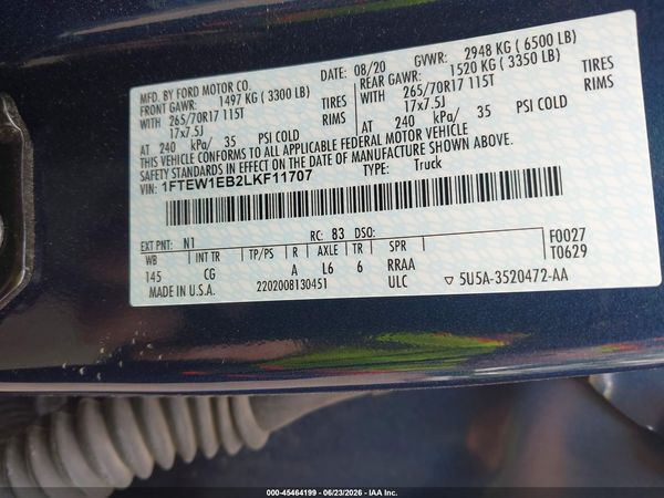 2020 FORD F-150 XL/XLT
