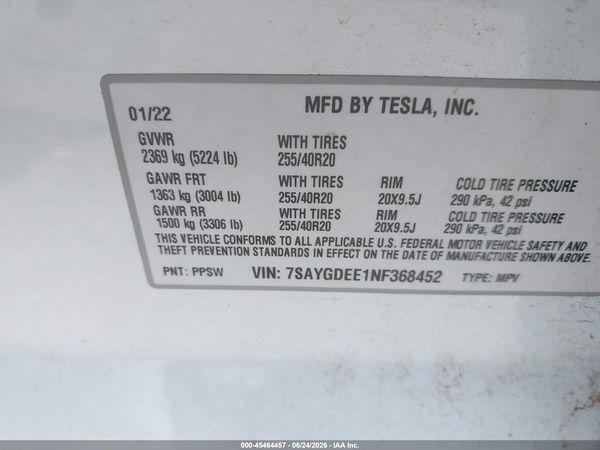 2022 TESLA MODEL Y