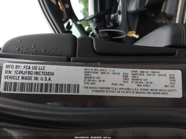 2021 JEEP GRAND CHEROKEE LIMITED 4X4