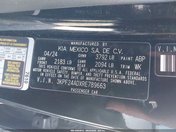2024 KIA FORTE LXS