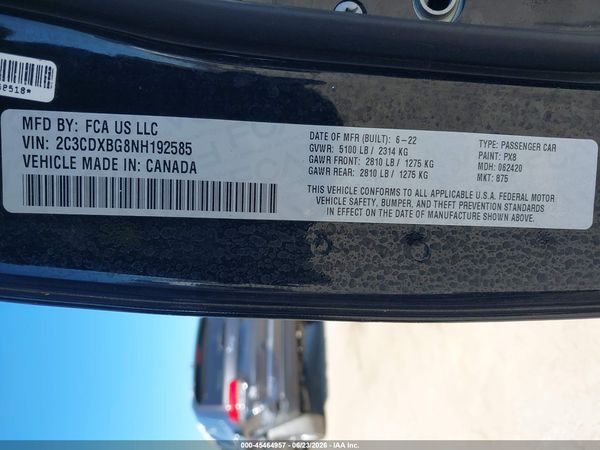 2022 DODGE CHARGER SXT RWD