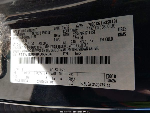 2017 FORD F-150 XL/XLT