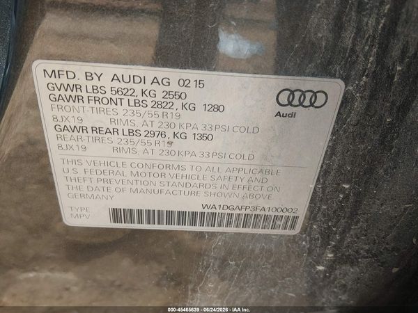 2015 AUDI Q5 3.0T PREMIUM PLUS
