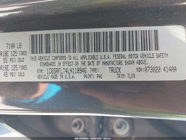 2020 RAM 1500 REBEL  4X4 5'7 BOX
