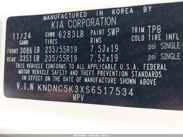 2025 KIA CARNIVAL MPV EX