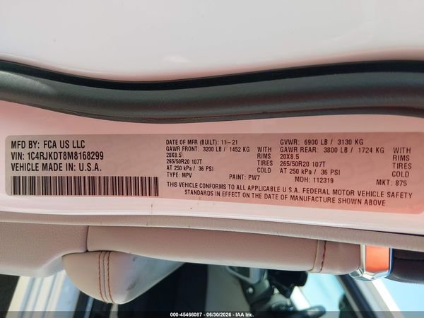 2021 JEEP GRAND CHEROKEE L OVERLAND