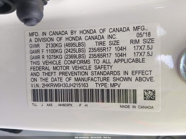2018 HONDA CR-V LX