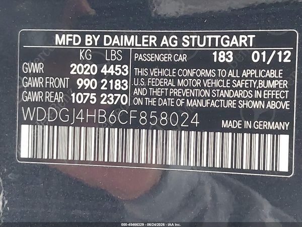 2012 MERCEDES-BENZ C 250 C250