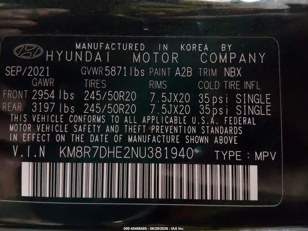 2022 HYUNDAI PALISADE CALLIGRAPHY