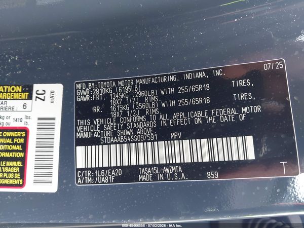 2025 TOYOTA GRAND HIGHLANDER XLE