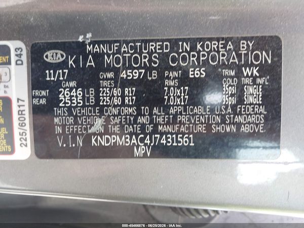 2018 KIA SPORTAGE LX