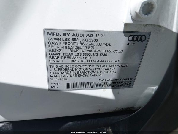 2022 AUDI Q7 — I9
