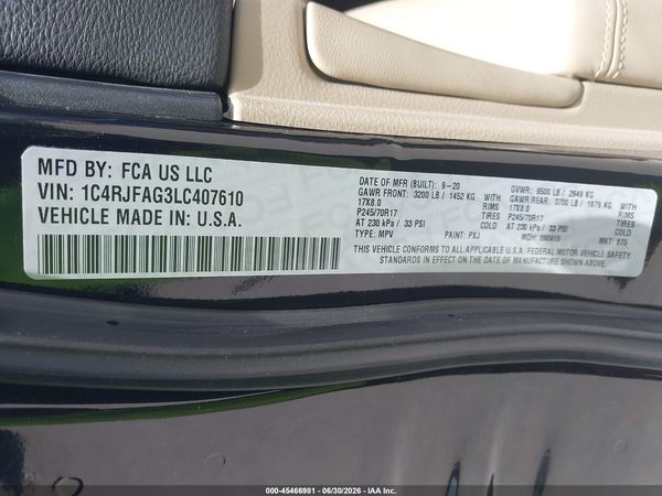 2020 JEEP GRAND CHEROKEE LAREDO E 4X4