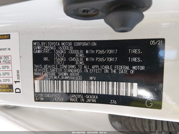 2021 TOYOTA 4RUNNER SR5