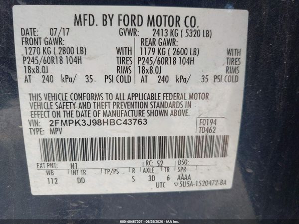 2017 FORD EDGE SEL
