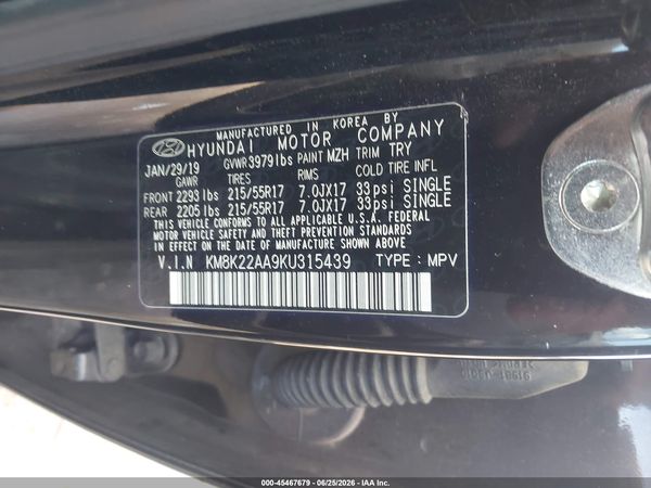 2019 HYUNDAI KONA SEL