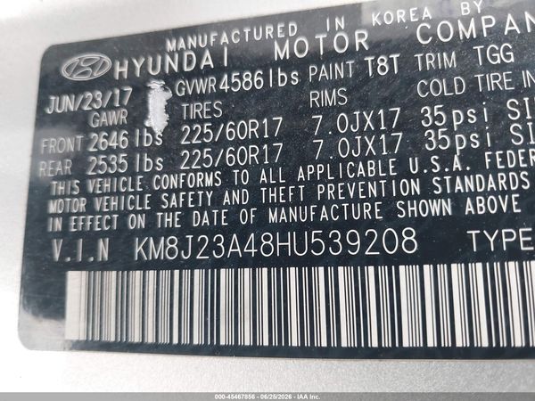 2017 HYUNDAI TUCSON SE