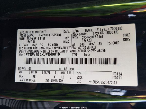 2018 FORD F-150 XLT