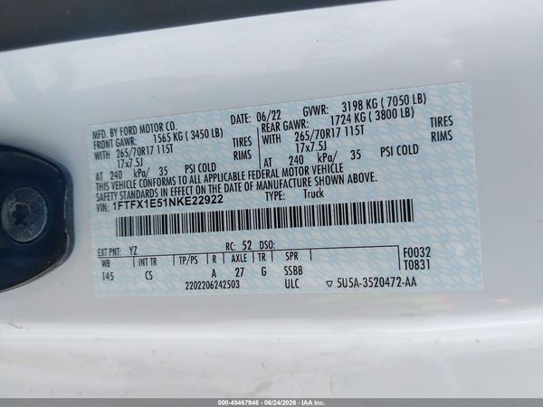 2022 FORD F-150 XL