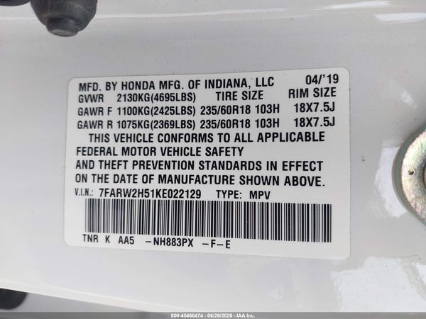 2019 HONDA CR-V EX