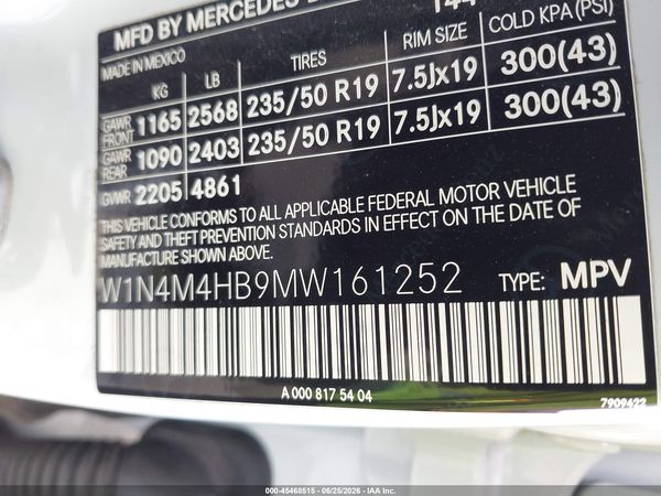 2021 MERCEDES-BENZ GLB 250 4MATIC