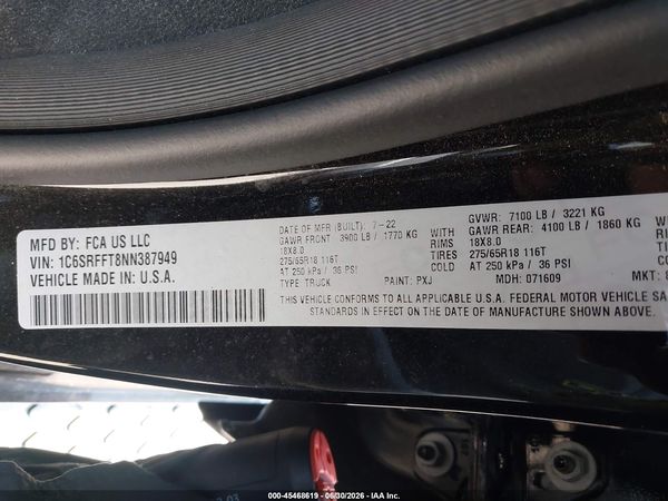 2022 RAM 1500 BIG HORN  4X4 5'7 BOX