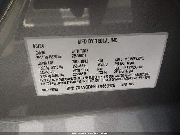 2026 TESLA MODEL Y